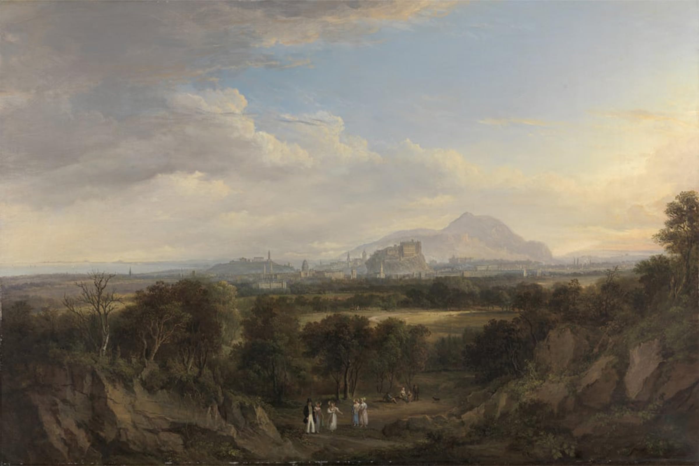 ARTXLXXBN Famous Print Painting Colorful Art Print a View of Edinburgh From the West by Alexander Nasmyth Canvas Art Decorations for Home Decor 60x90cm