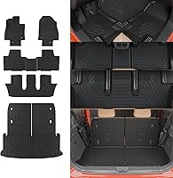 Vista 13 de Alfombrillas Compatibles con Dodge Durango 2016-2025 2026 de 6 Asientos, Alfombrilla de Carga, Protector para Asiento Trasero, Forro para Maletero