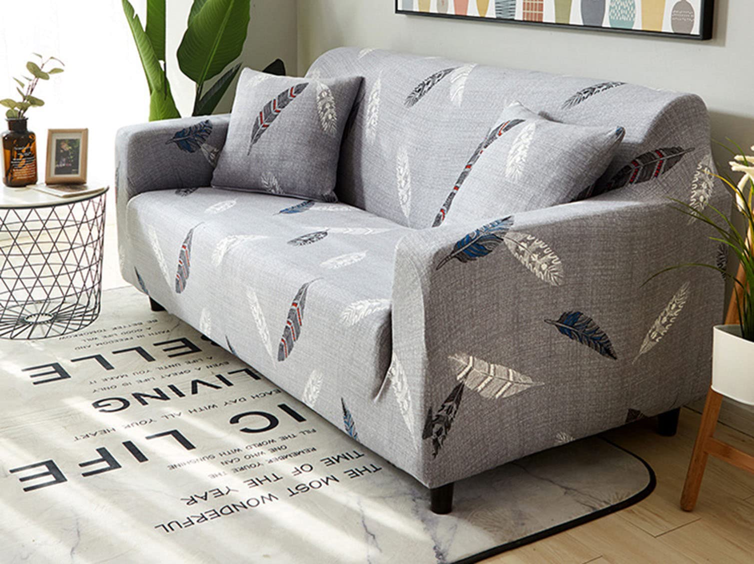 Housse canapé jacquard 3 places pour protéger votre salon des animaux