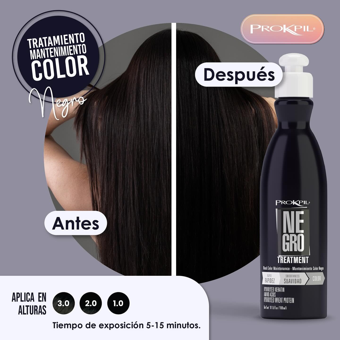 Prokpil | Negro Especial Tratamiento de Color Matizante Matizador para Rubio, Canoso o Negro | Black Nuance for natural or colored Gray, Blond or Black Hair (Regular Size 10oz-300ml) - Image 3
