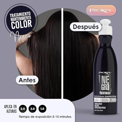 Miniatura 3 de Prokpil Negro Especial Tratamiento de Color Matizante Matizador para Rubio, Canoso o Negro Matiz negro para cabello gris, rubio o negro natural