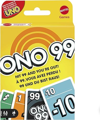 ONO - Juego de cartas 99 para niños y familias, de 2 a 6 jugadores, añadiendo números, regalo para edades de 7 años en adelante