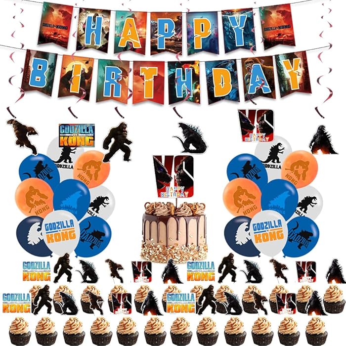 Buy PTYPATY 50PCS Birthday Party Supplies for Godzilla, Godzilla vs