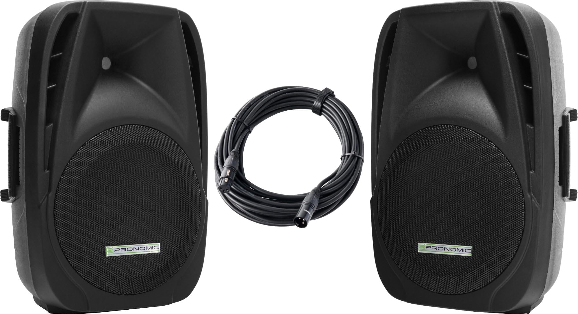 Pronomic PH12A Bühnen- und Konzertlautsprecher Paar, Aktiv PA-Lautsprecher, Mobile PA-Box inkl. XLR-Kabel, (USB/SD/Bluetooth MP3-Player, 150 W RMS / 300 W Peak, 12" Woofer, 34mm Hochtontreiber) Set