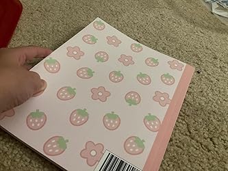 Composition Notebook: College Ruled Cute Strawberry and Kawaii Flower ...