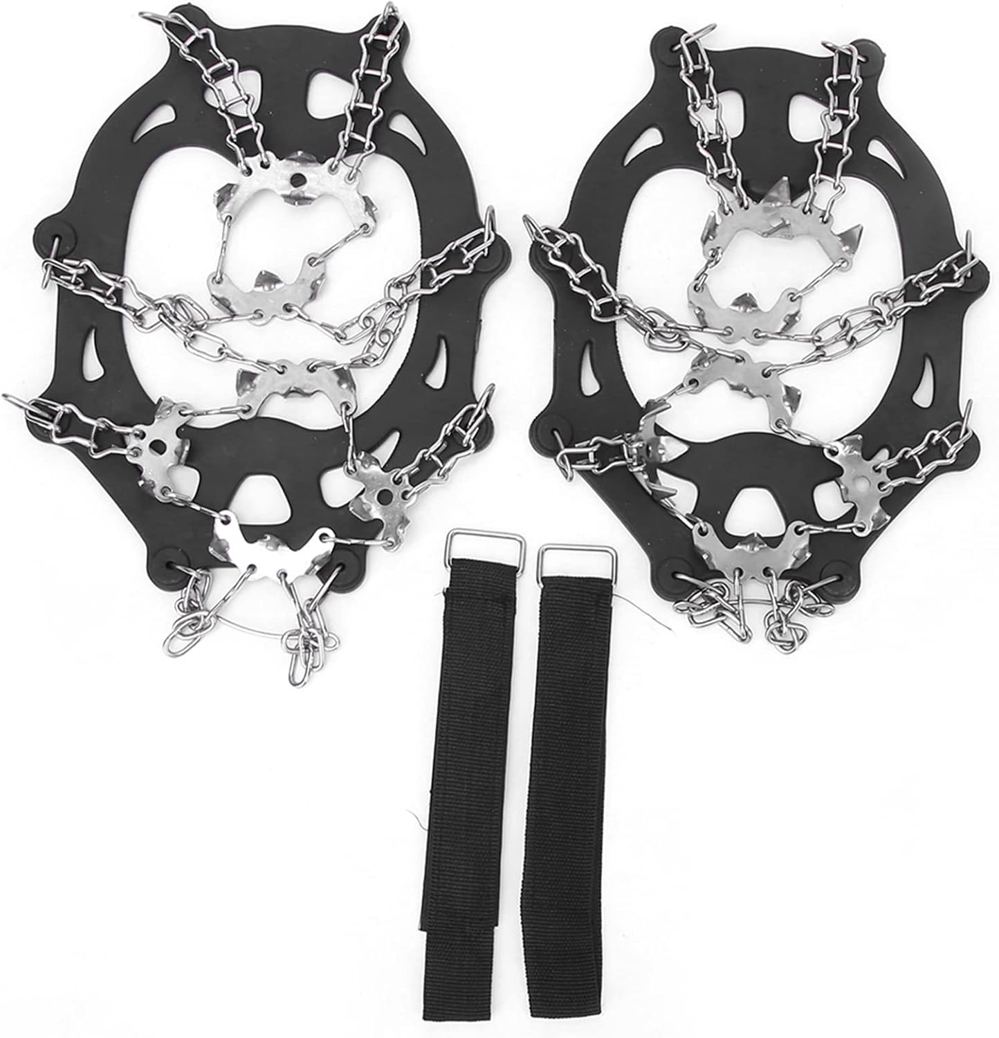 Ice Cleats Traction Snow Grips, Stainless Steel Spikes Crampons, Anti Slip Shoe Snow Grips Spikes Cleats for Hiking Fishing Walking Climbing