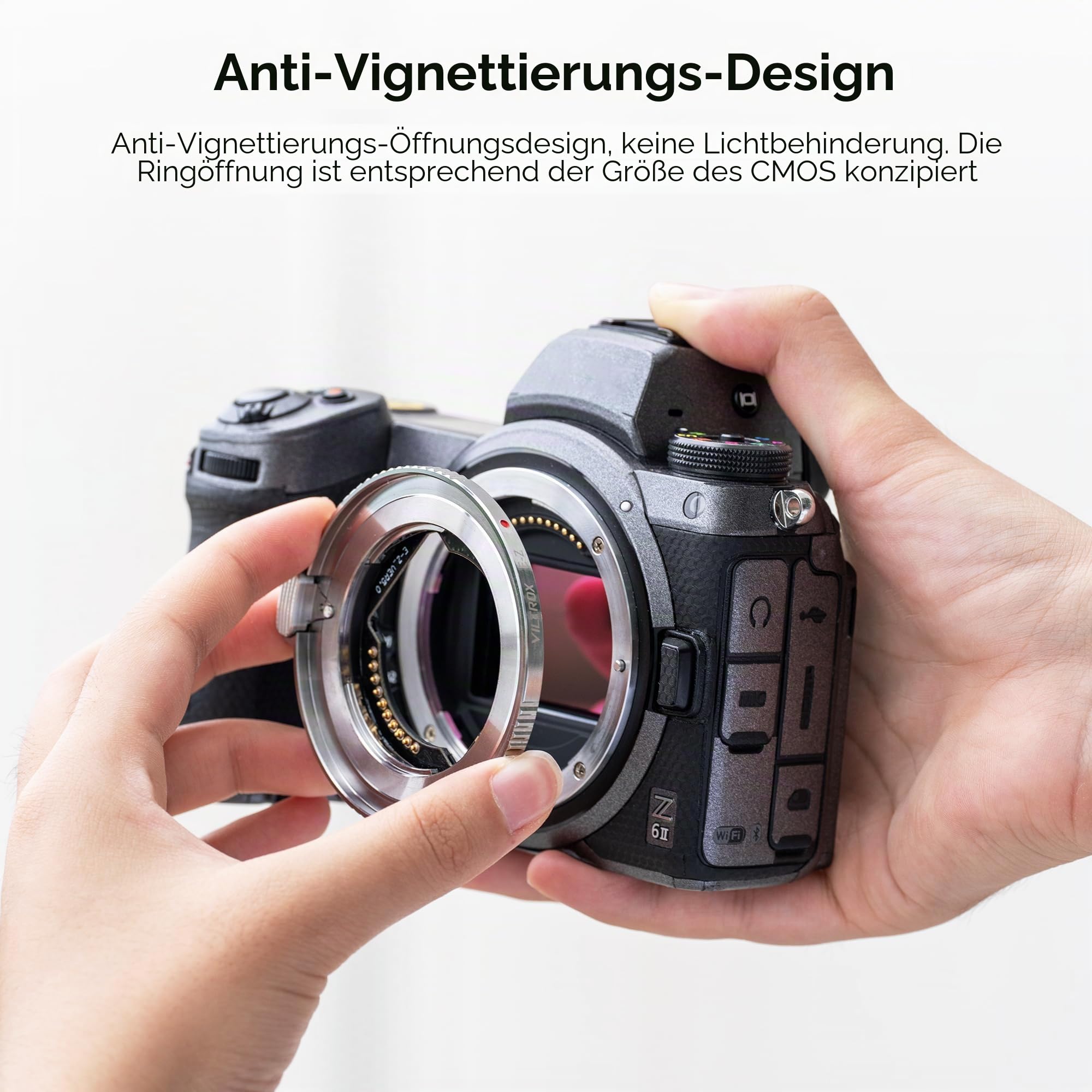VILTROX E-Z Objektivadapter, ultradünner 4mm Autofokus Ring Mount Adapter, Objektivkonverter, kompatibel mit E-Mount-Objektiven für spiegellose Nikon Z-Mount-Kameras Z5 Z50 Z6 Z6II Z7 Z7II Zfc
