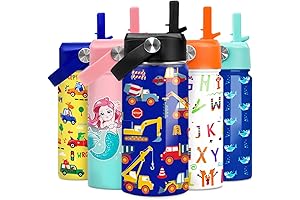 12oz Water Bottles for Boys with Straw and Handle, Insulated Kids Water Bottle