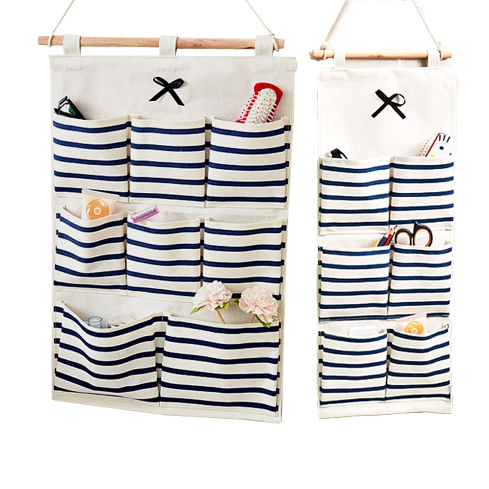 Hosh 2 Piezas Soporte Organizador Colgante, Bolsa para Utensilios Colgantes, Bolsa de Almacenamiento Colgante, para Uso en Dormitorio, Sala Estar, Oficina, Cocina, Baño (Azul)