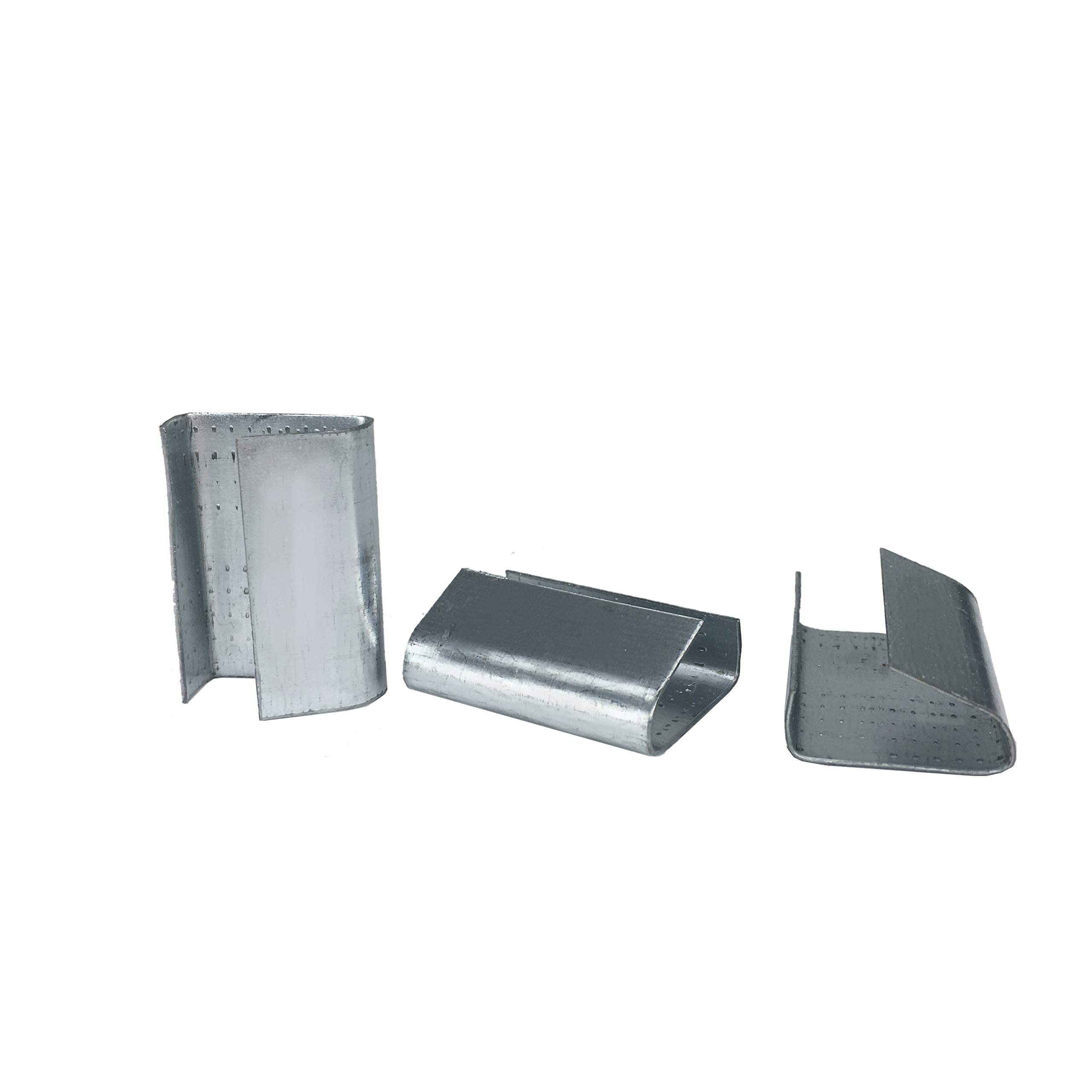 Ewandor Open Serrated Seal, Polyester (PET) Strapping | Snap-On Gripper Strap Clip, 5/8" (16 mm) Wide, 1" (25 mm) Long, 0.024" (0.6 mm) Thick, Regular Duty Shipping, Case of 1 Pack, 200 Pcs/Pack, 1606