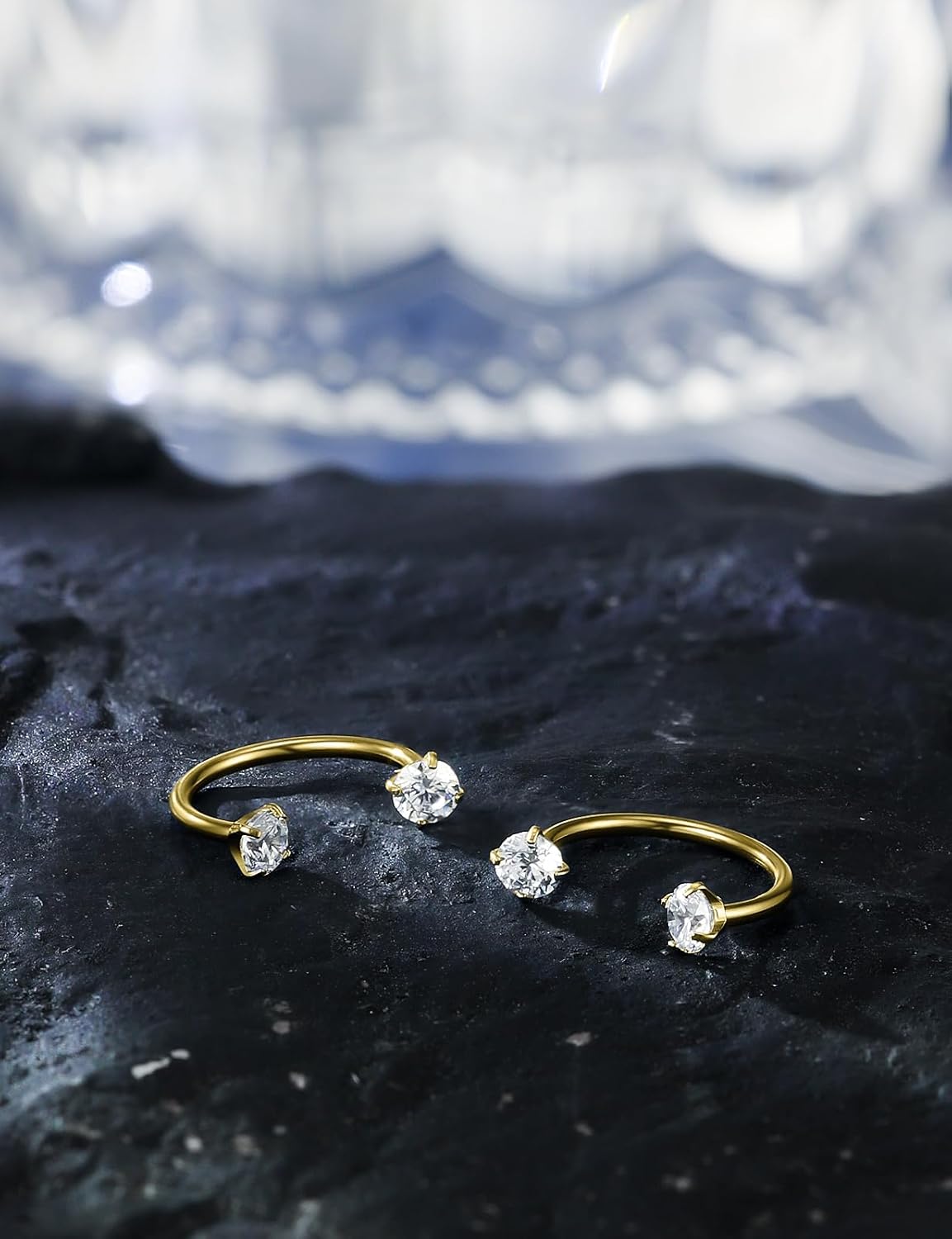 20G 18G 16G 14G Horseshoe Septum Nose Ring Piercing Jewelry F136 Titanium Internal Thread Circular Barbell Daith Rook Earring Smiley Snake Bite Lip Ring Piercing Jewelry for Women Silver Gold - Image 6