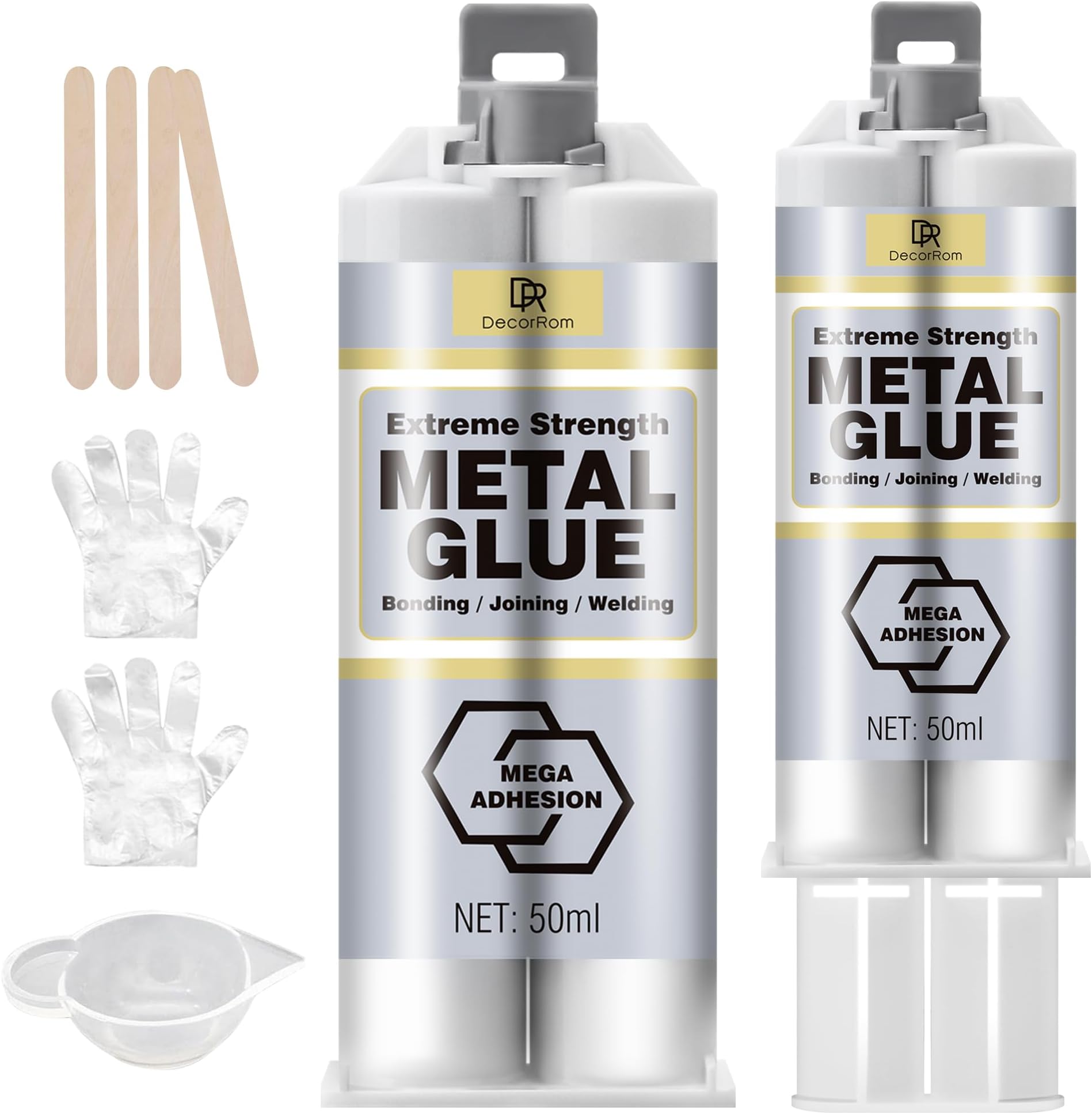– 2 Part Metal Repair Epoxy Glue - Heavy Duty Weld, Waterproof All Purpose Adhesive for Metal, Plastic, Steel, Ceramics, Aluminum, Tiles - 100ml