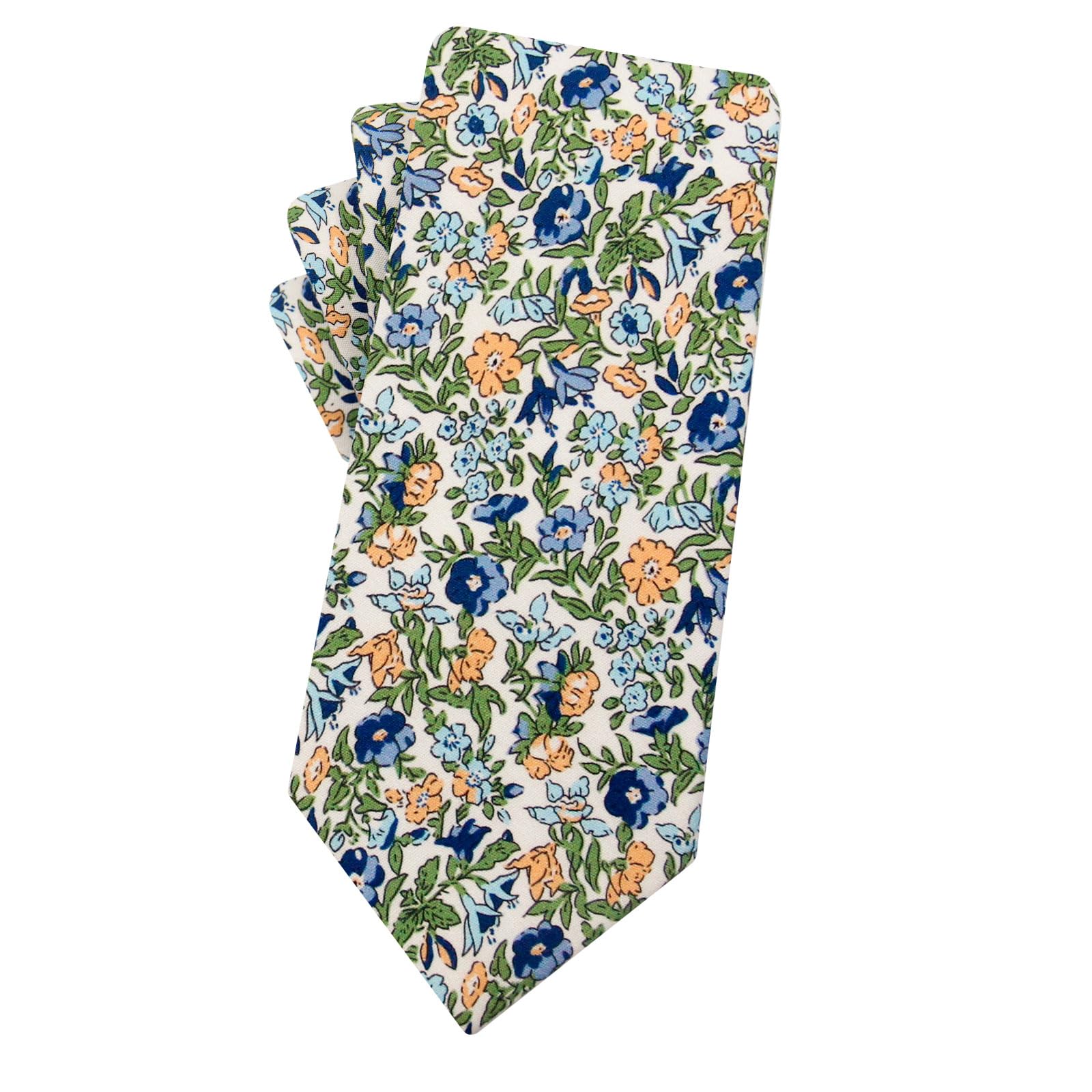 Mantieqingway Men's Cotton Floral Neck Tie 2.56'' Printed Skinny Tie