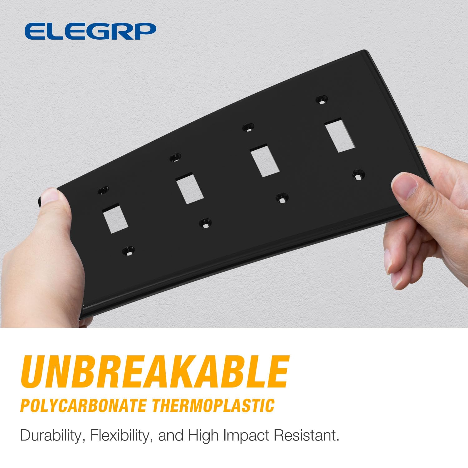 Black Toggle Switch Wall Plates - Durable & Easy Install -3