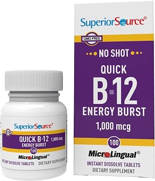 Superior Source No Shot Quick Energy Burst B-12 1,000 mcg, 100 Ct