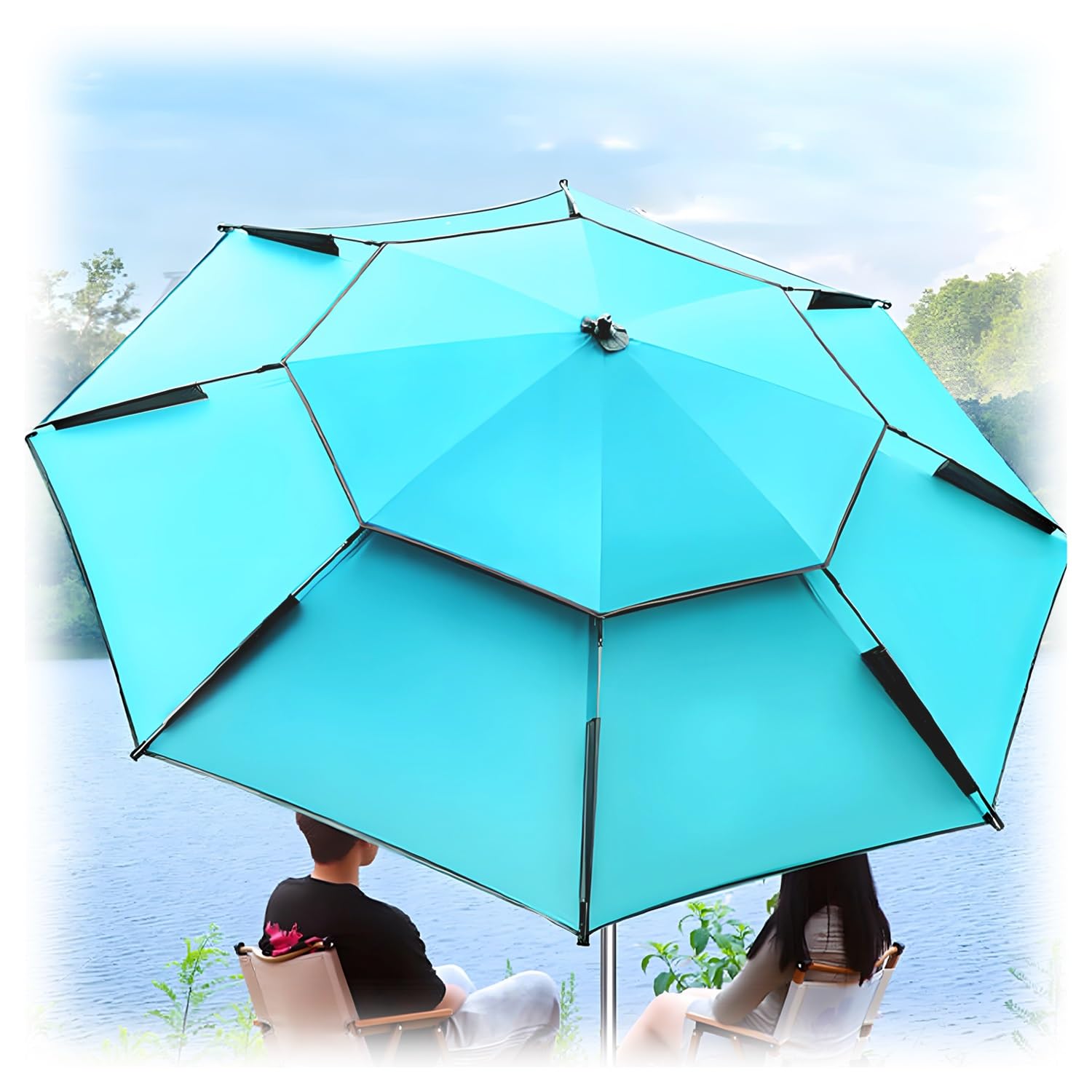 Parasol de plage robuste contre le vent pour savourer l'été sereinement