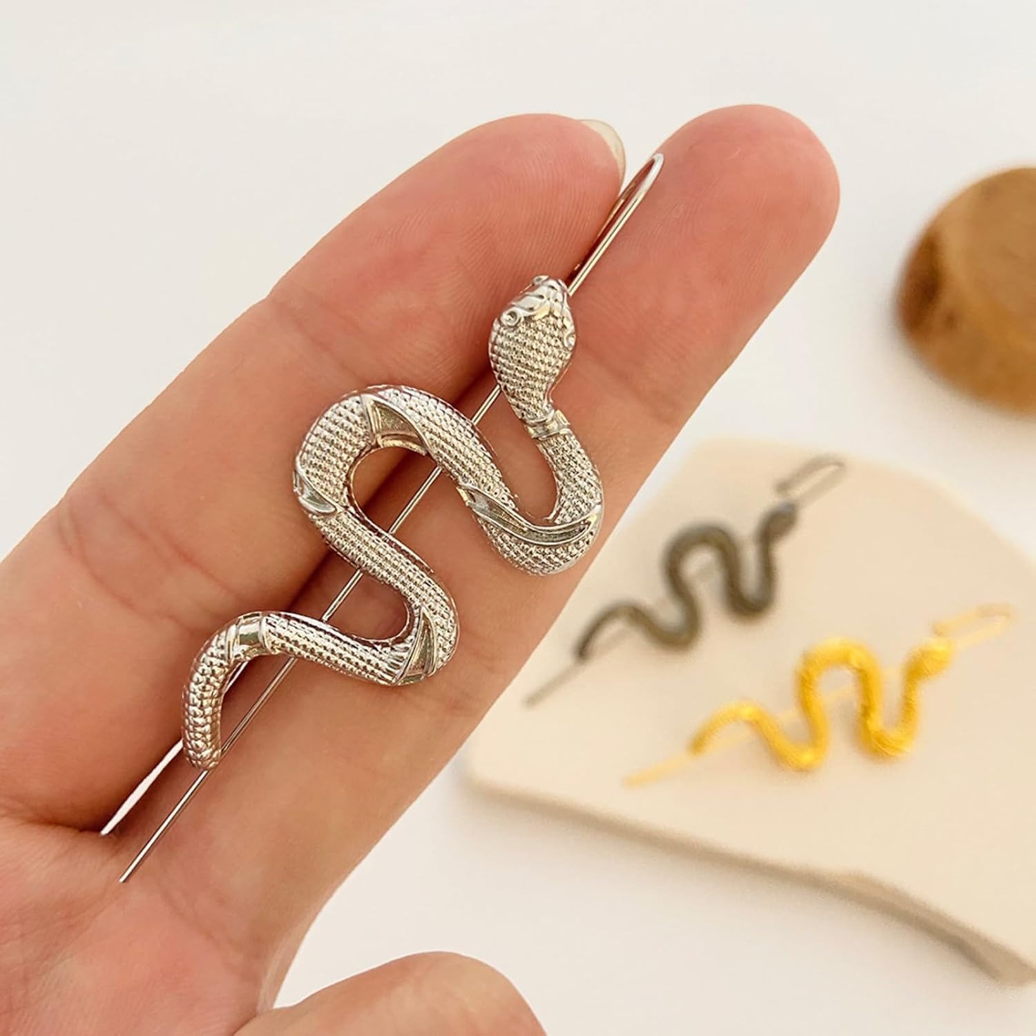 Ear Wrap Crawler Hook Earrings Snake Helix Hooks Earrings for Women Men Hypoallergenic Piercing Jewelry