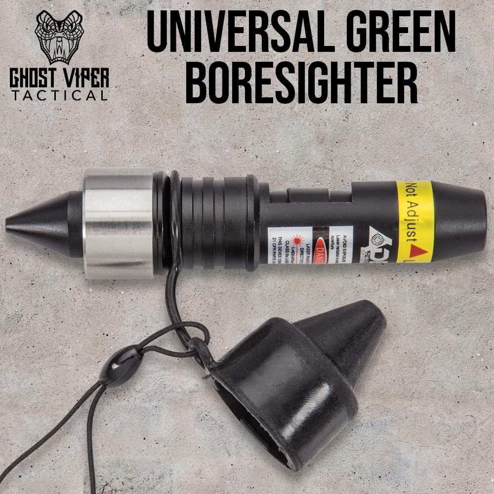 Ghost Viper Tactical Universal Green Boresighter | Quick & Precise Alignment for All Firearms | High-Power Green Class 2 Laser | Durable | Magnetic Attachment | for Quick Calibration