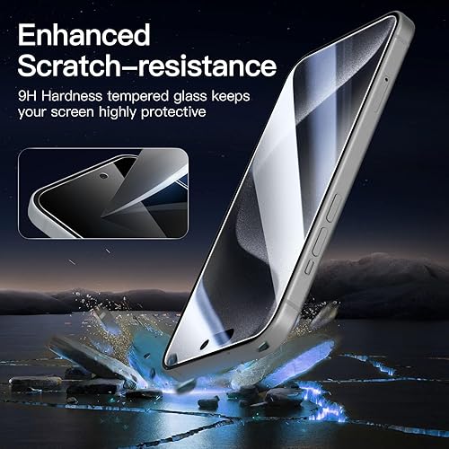 Miniatura 70 de NEW'C - Paquete de 3 protectores de pantalla para iPhone 14, iPhone 13, iPhone 13 Pro (6.1 pulgadas), protección mejorada de vidrio templado