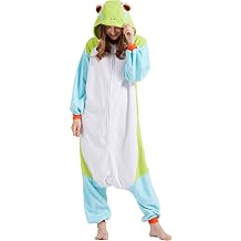 DELEY Unisex Adult Frog Onesie Halloween Cosplay Costume Animal Pajamas | One Piece Pajamas Homewear Sleepwear Jumpsuit