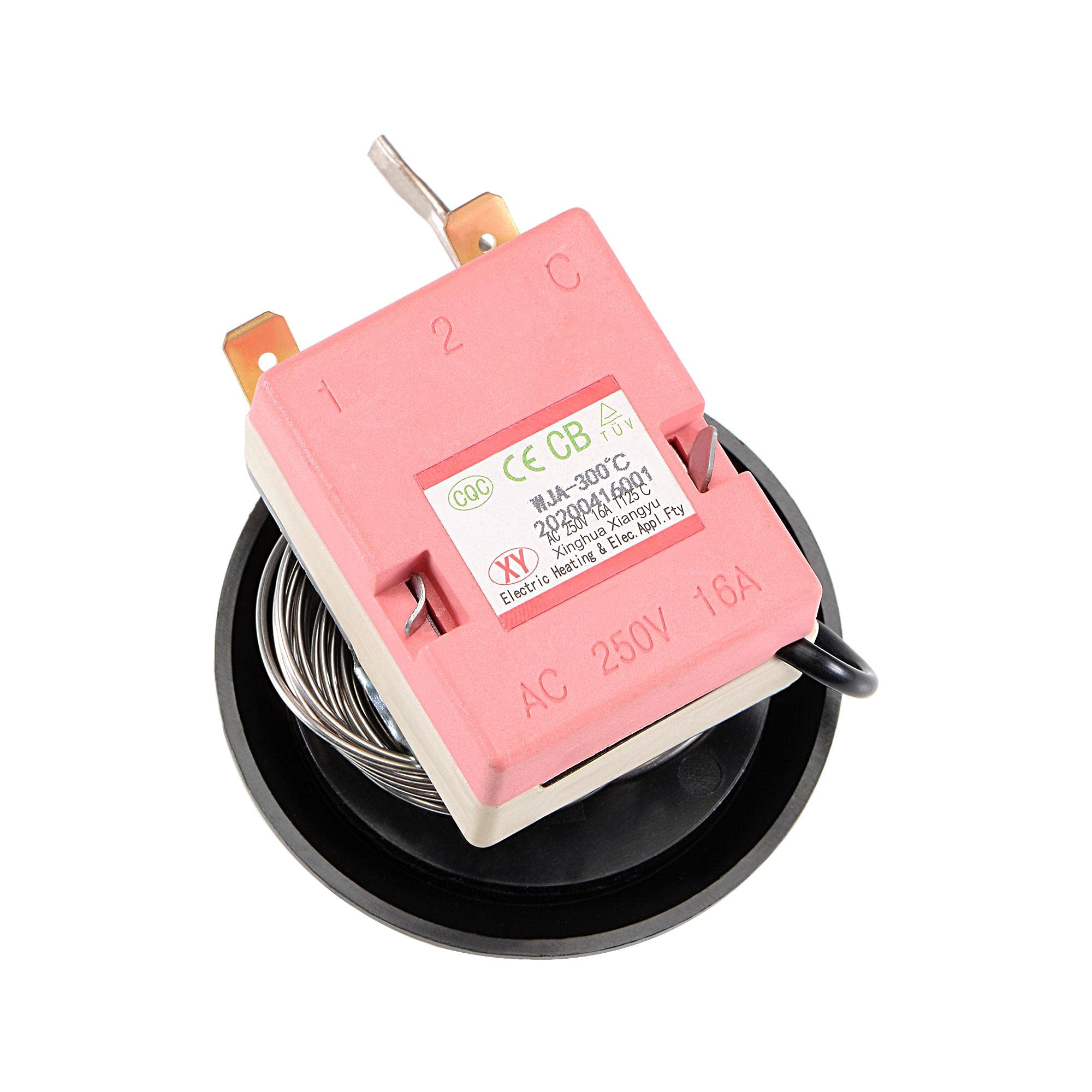 sourcing map NC 250V 16A 50-300C Temperatur Kontrollschalter Kapillarthermostat für Backofen Kühlschrank Heizung 2m mit 2 Schrauben &2 Crimpklemmen
