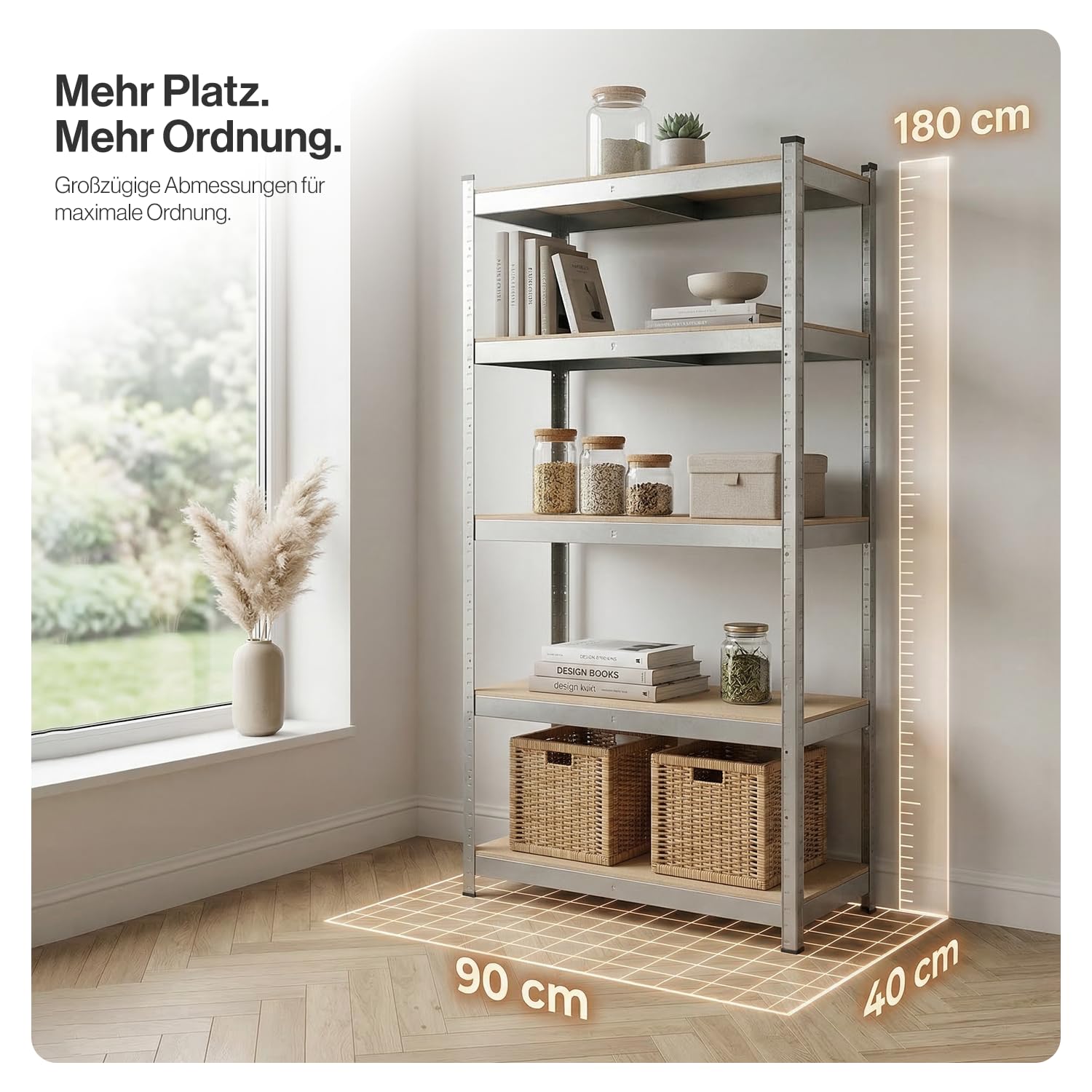 Panorama24 Belko Schwerlastregal 2er Set Lagerregal 180 x 90 x 40 cm, 2 Stück, Kellerregal, Steckregal, Werkstattregal belastbar bis 875kg
