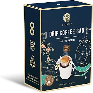 Hillkoff Drip Coffee Bags, Wine Process Premium 100% Arabica from Northern Thailand, Single Serve, Pour Over Filter Bag, 5 serves each box, Bags Filter for Travel Camping.