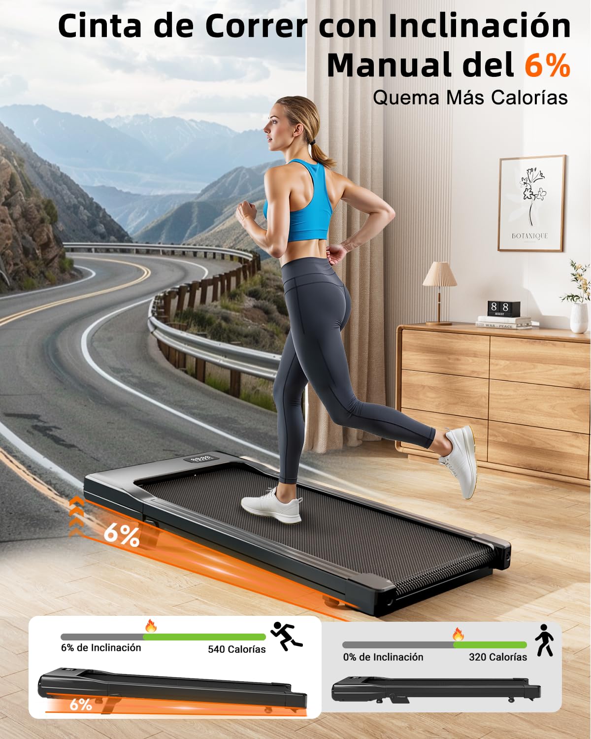 Copant Raceable Cinta de Correr para Oficina y Casa, Cinta de Andar 2,5 HP, Walking Pad Capacidad de Peso 136KG 159KG, Cinta Caminar Passadeira, Adecuado para Dispositivo Portatil Alta Tecnología
