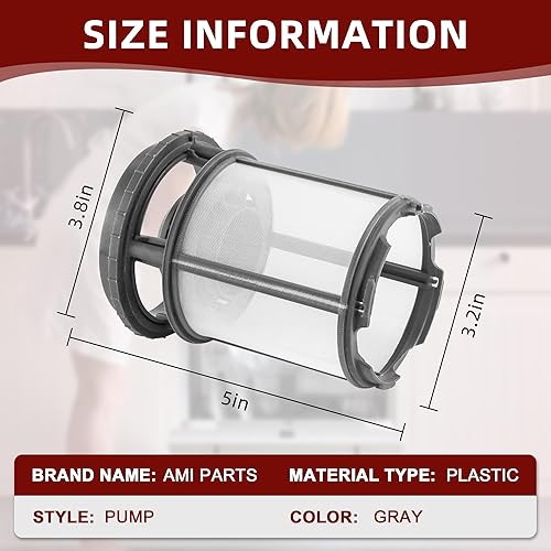 Miniatura 2 de Repuesto de taza de filtro de bomba de lavavajillas W10872845 compatible con Whirl-pool Ken-more Ama-na Kitchen-iad Filtro de piezas de