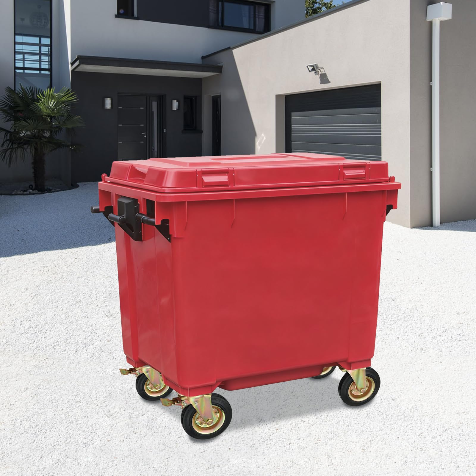 4 Stück 8 Zoll Lenkrollen(200mm), Schwerlastrollen mit Bremse, 360°-Manövrierfähigkeit Möbelrollen, Doppelkugellager, Gummirollen, Transportrollen, Schwarz
