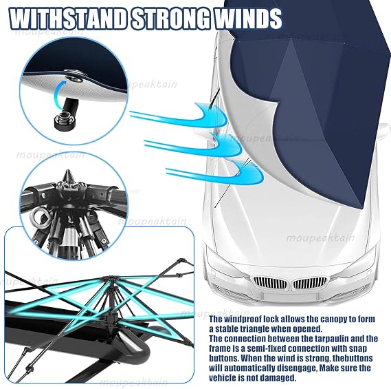 Automatic Car Umbrella - Remote Control Car Canopy for Sun & Rain Protection, Portable Foldable Cover for Sedan & SUV, 3800x2800mm Waterproof Tent