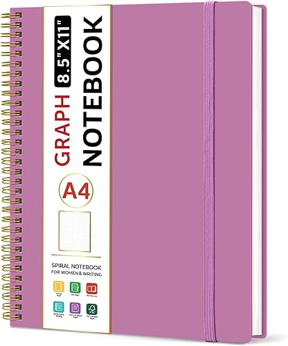 Vista 32 de Taja Cuaderno de puntos en espiral, cuadernos de 8.5 x 11 pulgadas para trabajo, diario grande A4 para mujeres y hombres, diario punteado, cuaderno