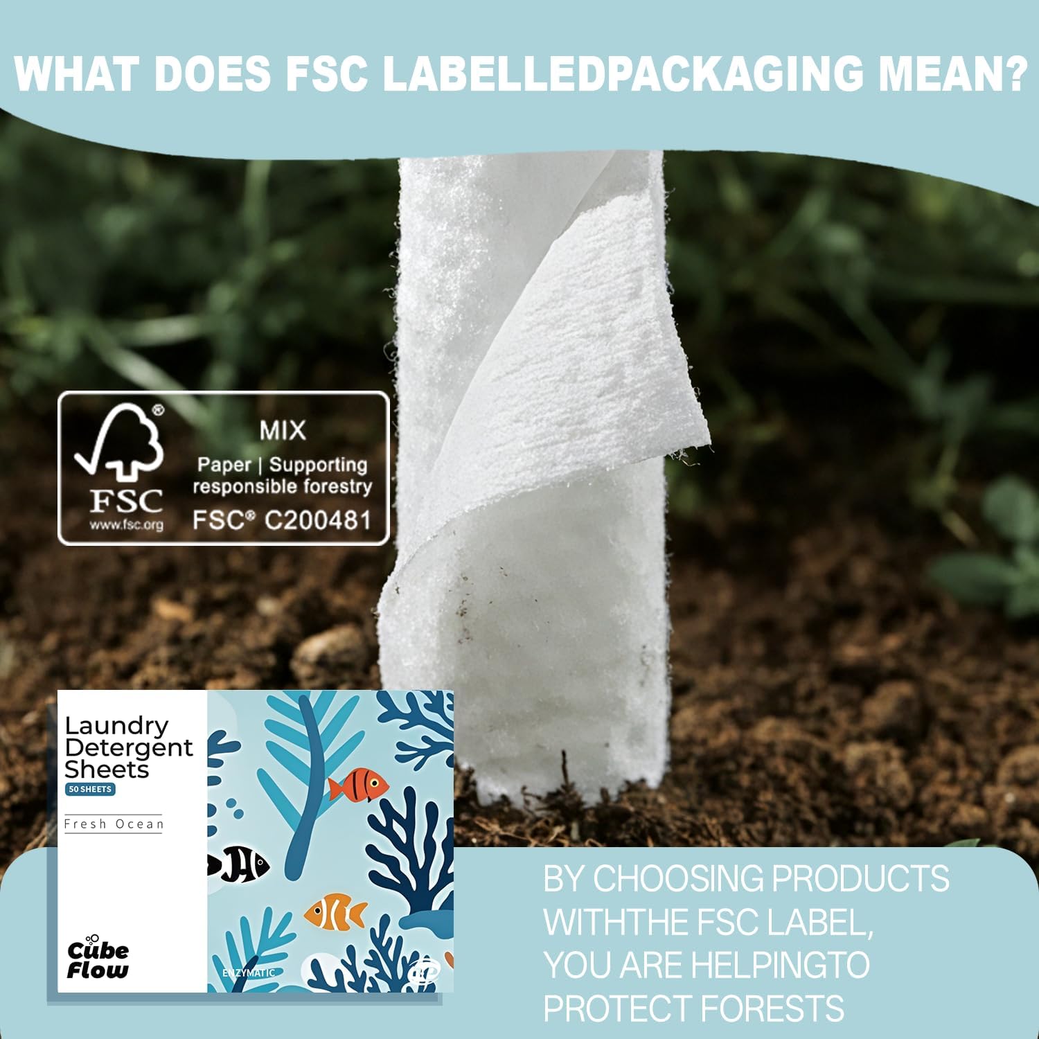 Laundry Detergent Sheets, Ebony Rose Scent - 100 Loads | 72-hour long lasting fragrance, Eco Friendly Sheets | Pre-Measured, Liquidless for Deep Clean | Hypoallergenic (Fresh Ocean) - Image 7