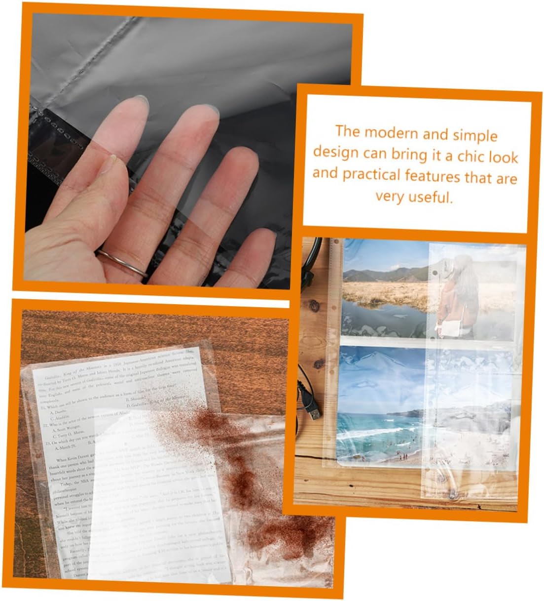 LIFKOME Collection Album Pages 4 Holes 50pcs Looseleaf Photo Album Pages for Postcards