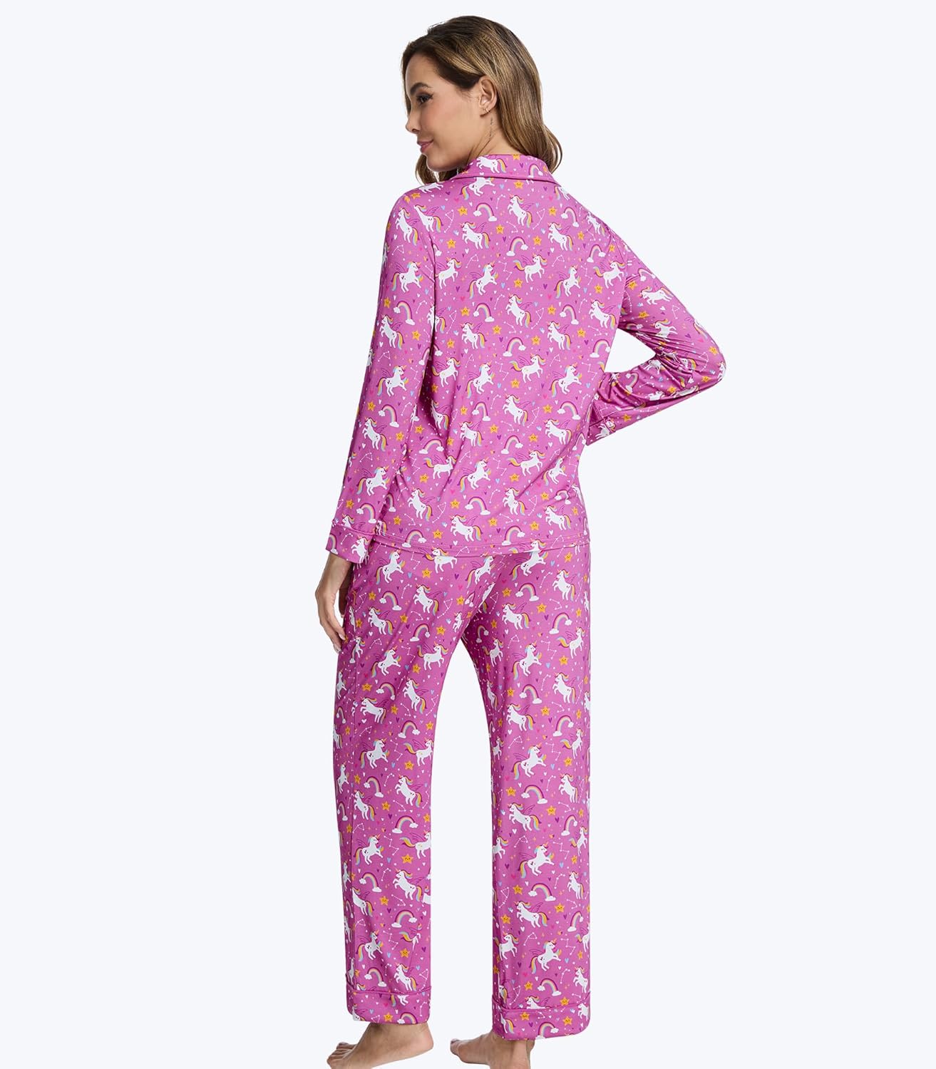 Viscose from Bamboo Pajamas Set for Women Soft Button Down Sleepwear Pj Lightweight Lounge Sets with Pockets S-XXL - Image 5