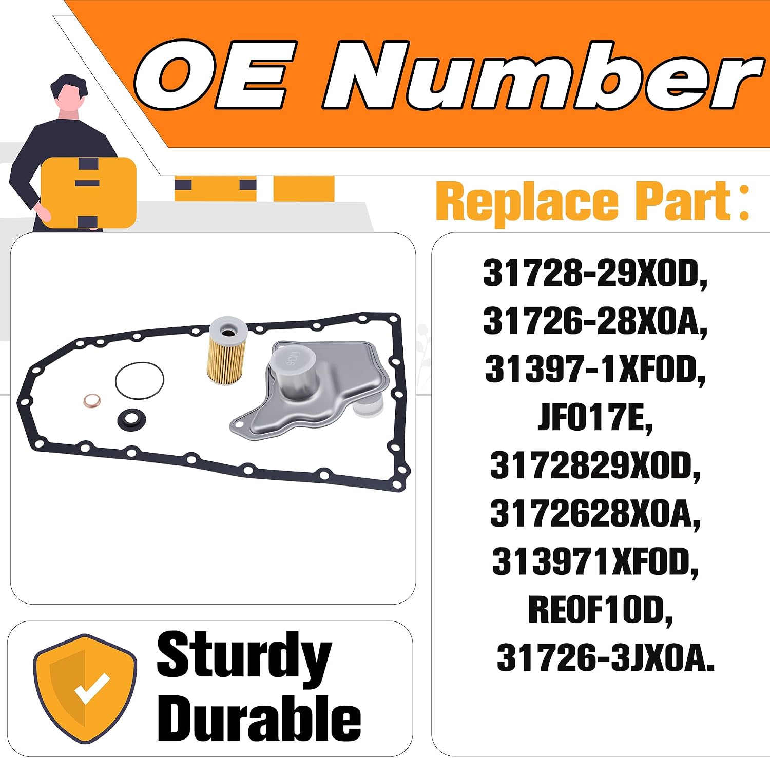 Transmission Filter Oil Pan Gasket Kit Compatible with Nissan Altima Maxima Rougue Sport Juke Quest Murano Pathfinder Infiniti Qx60 Replaces# 31728-29X0D 31726-3JX0A 313971XF0D