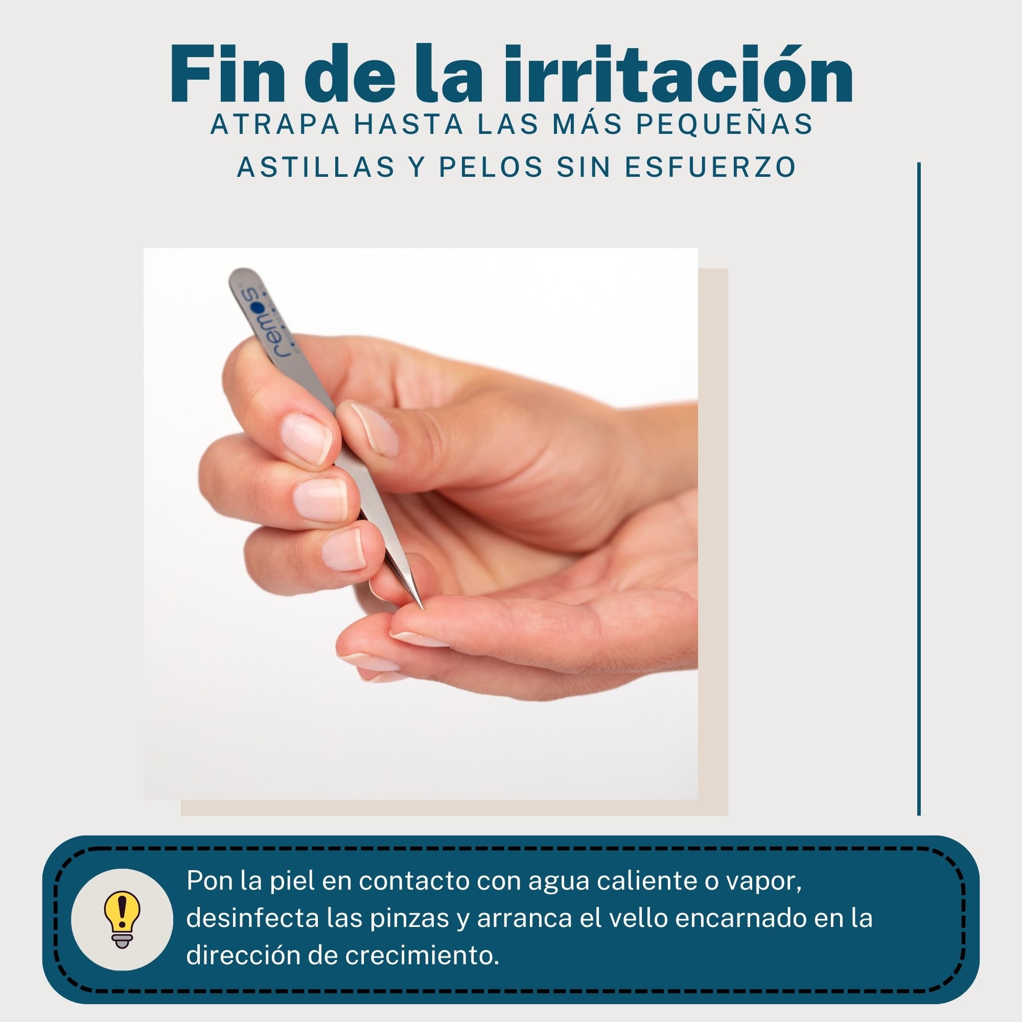 REMOS Pinzas para astillas acero inoxidable 9,5 cm punta fina rojo