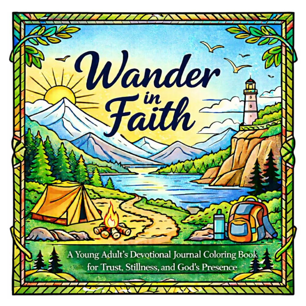 Wander In Faith: A Young Adult's Devotional Journal Coloring Book for Trust, Stillness, and God’s Presence