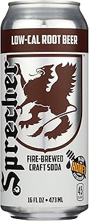 Sprecher Low-Cal Root Beer Soda, Kosher, Gluten Free, 16 Fluid Ounce (Pack of 12)