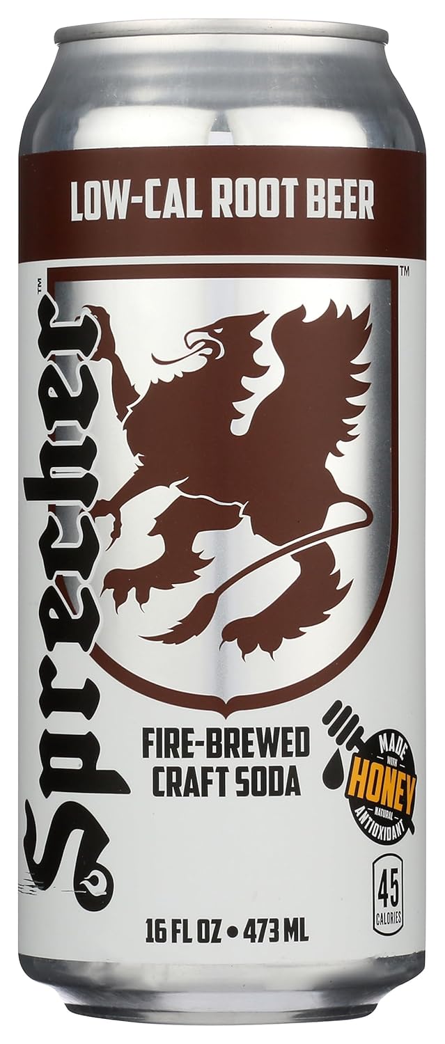 Sprecher Low-Cal Root Beer Soda, Kosher, Gluten Free, 16 Fluid Ounce (Pack of 12)