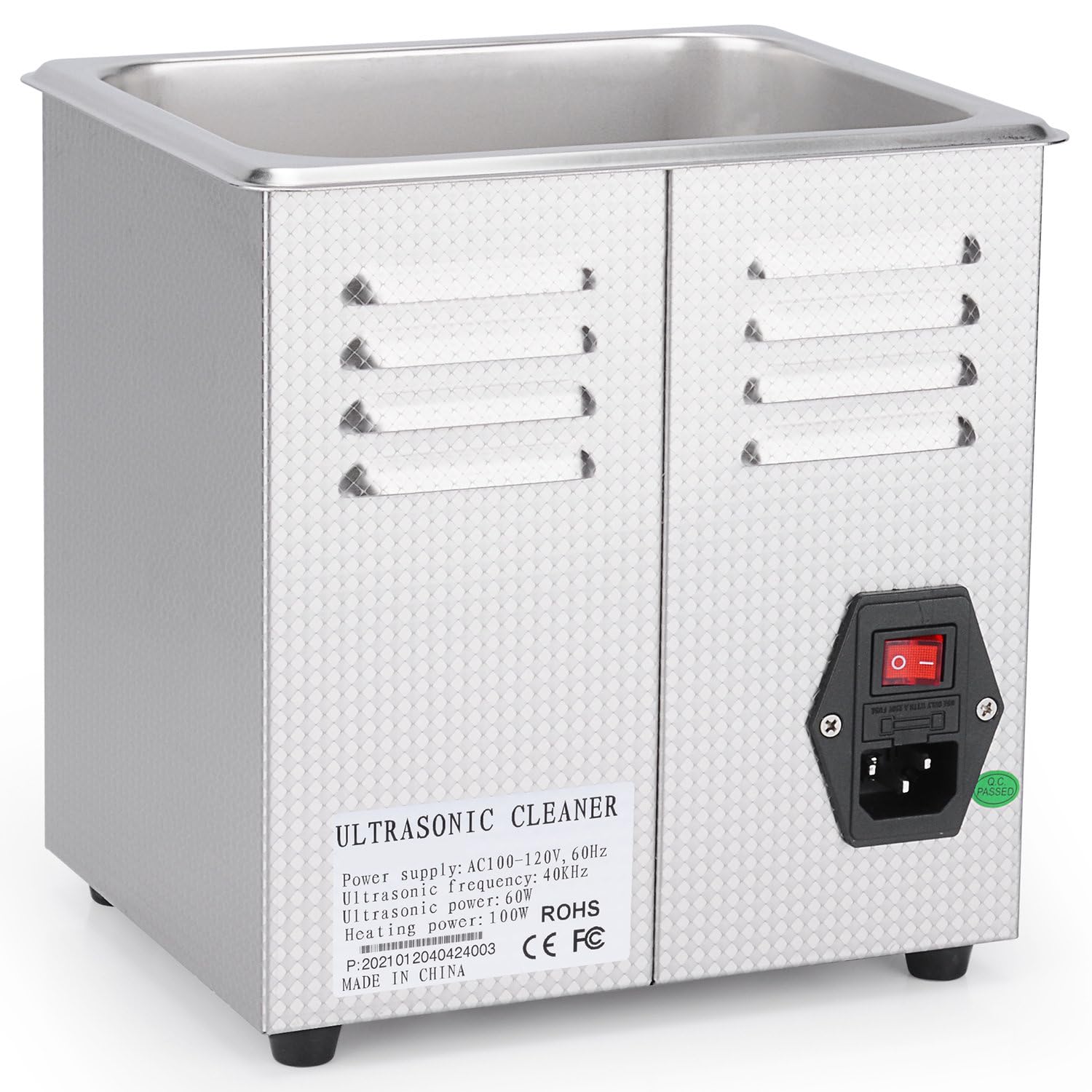 stonylab Ultraschallreiniger, Professioneller Allzweck-Ultraschallreiniger aus Rostfreiem Stahl mit Digitalanzeige-Timer und Wärmesteuerung für Labor 220V, 2L