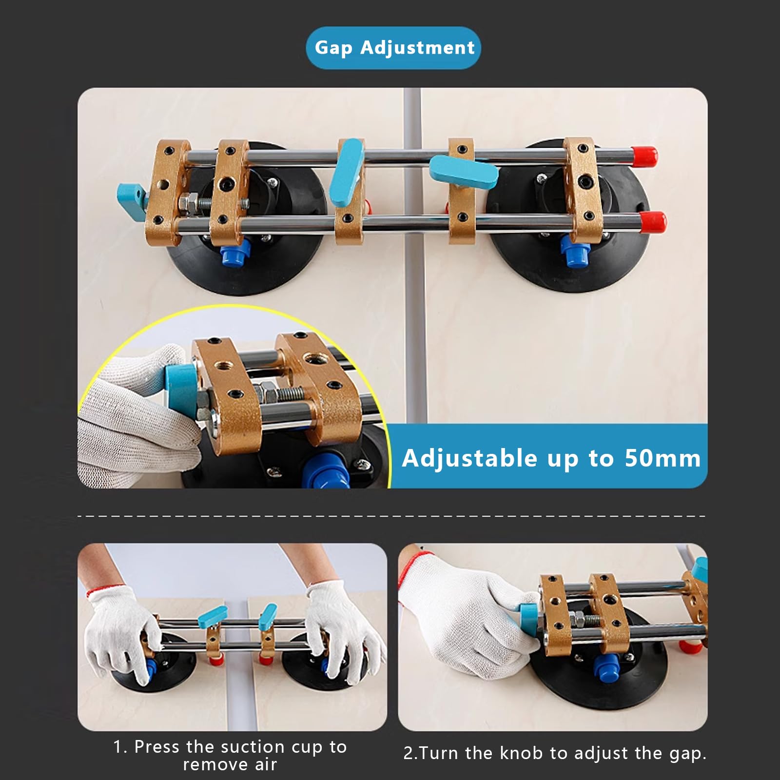 Setter manuale senza cuciture della cucitura della pietra con la ventosa di vuoto per l'installazione e il livellamento delle mattonelle