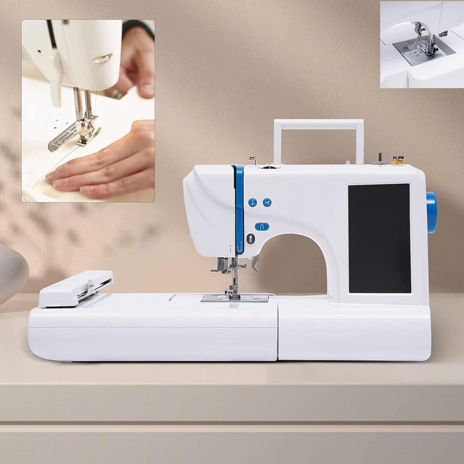 Máquina de Coser, Portátil Mini Maquina de Coser Electrica, Máquina de Coser eléctrica Multifuncional con Luz de LED Sewing Machine par,Purple-SewingandEmbroidery