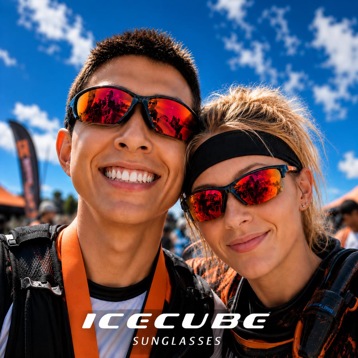 Icecube SPORTECH okulary przeciwsłoneczne dla mężczyzn i kobiet: Polaryzowana ochrona UV400, lekka rama, sportowe okulary przeciwsłoneczne do baseballu, golfa, polowania, biegania, jazdy; rower, sprzęt do wspinaczki i okulary do strzelania