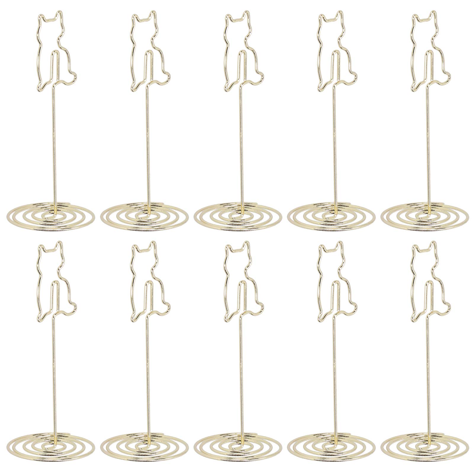10Pcs Table Number Holder 3.8in Card Holder Memo Holder Clip for Wedding Table Name Card Holder Clips Picture Memo Note Photo Stand, Cat Shape