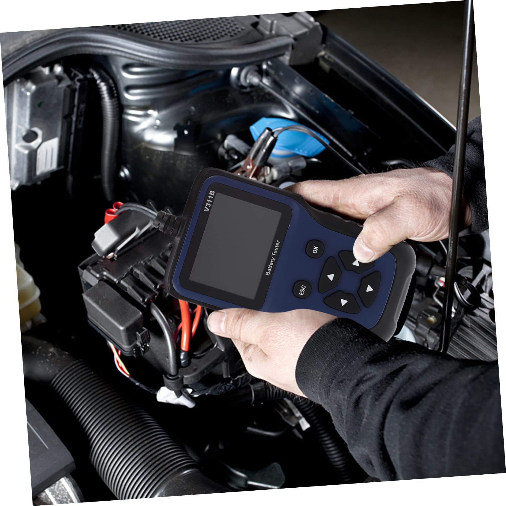 Comprobador de Batería para Coche 12 V de Plástico Pantalla Clara | Herramienta de Prueba de Automóviles, Analizador de Batería Portátil y Ligero, para Batería de Coche