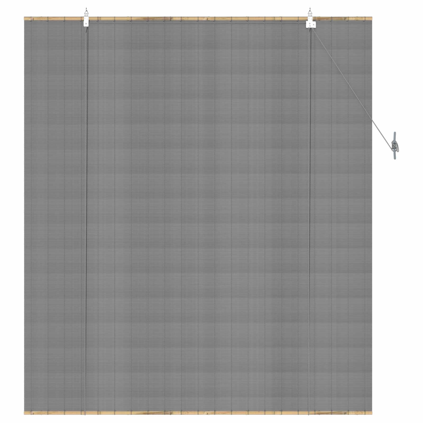 Store enrouleur en bambou gris - 140 x 160 cm - Protection solaire et brise-vue