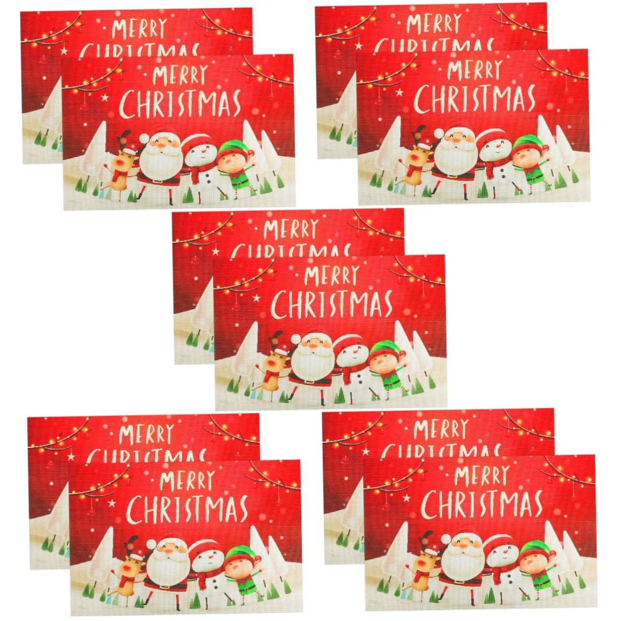 PRETYZOOM Lot De 5 Sets De Table De Noël Résistants À La Chaleur Aux Taches Et Robustes 2 Pièces X 5
