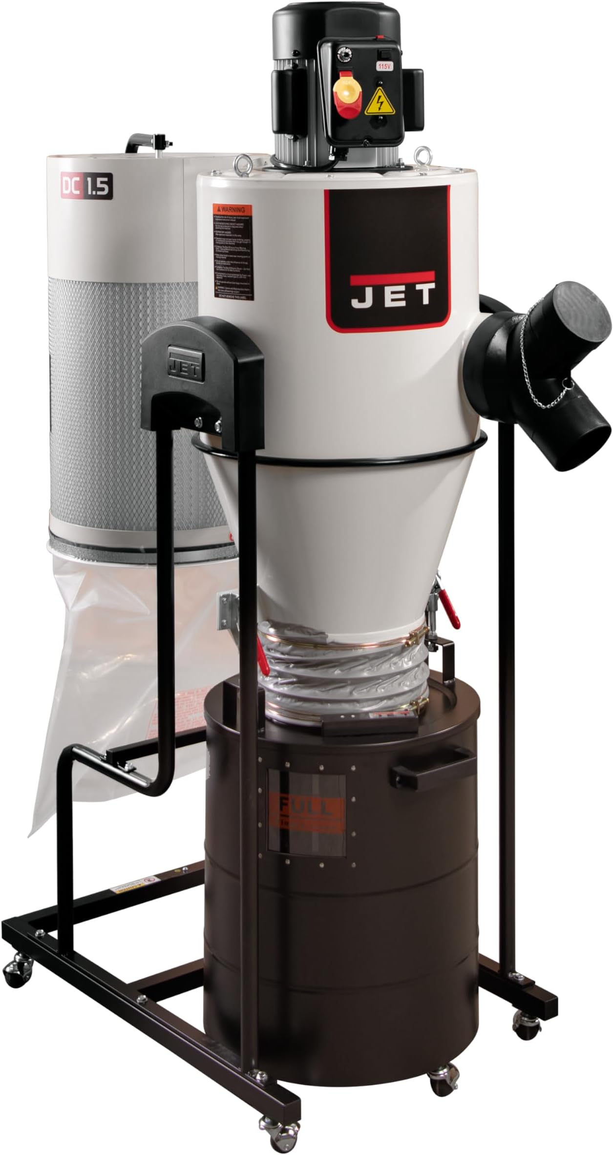 - JET Cyclone Dust Collector, 2-Micron Filter, 1-1/2 HP, 115V 1Ph (JCDC-1.5)