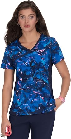 KOI Lite 385PR Womens Raquel Top Marbulous Pinks XS